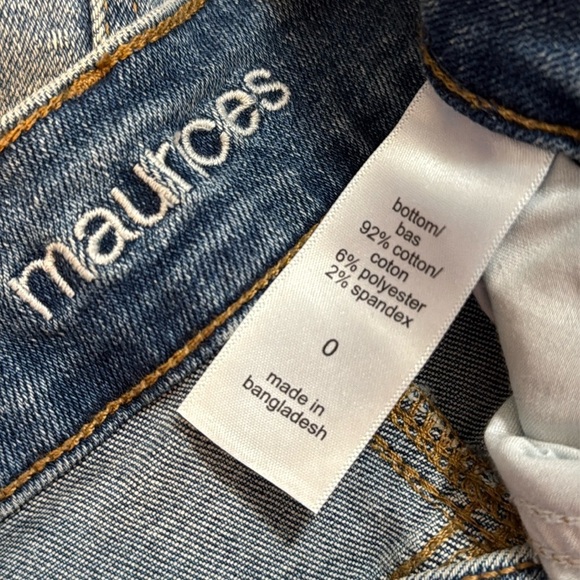 Maurices Denim Distressed Faded Button Fly Women’s 0 Stretch Jean Mini Skirt - Picture 7 of 10